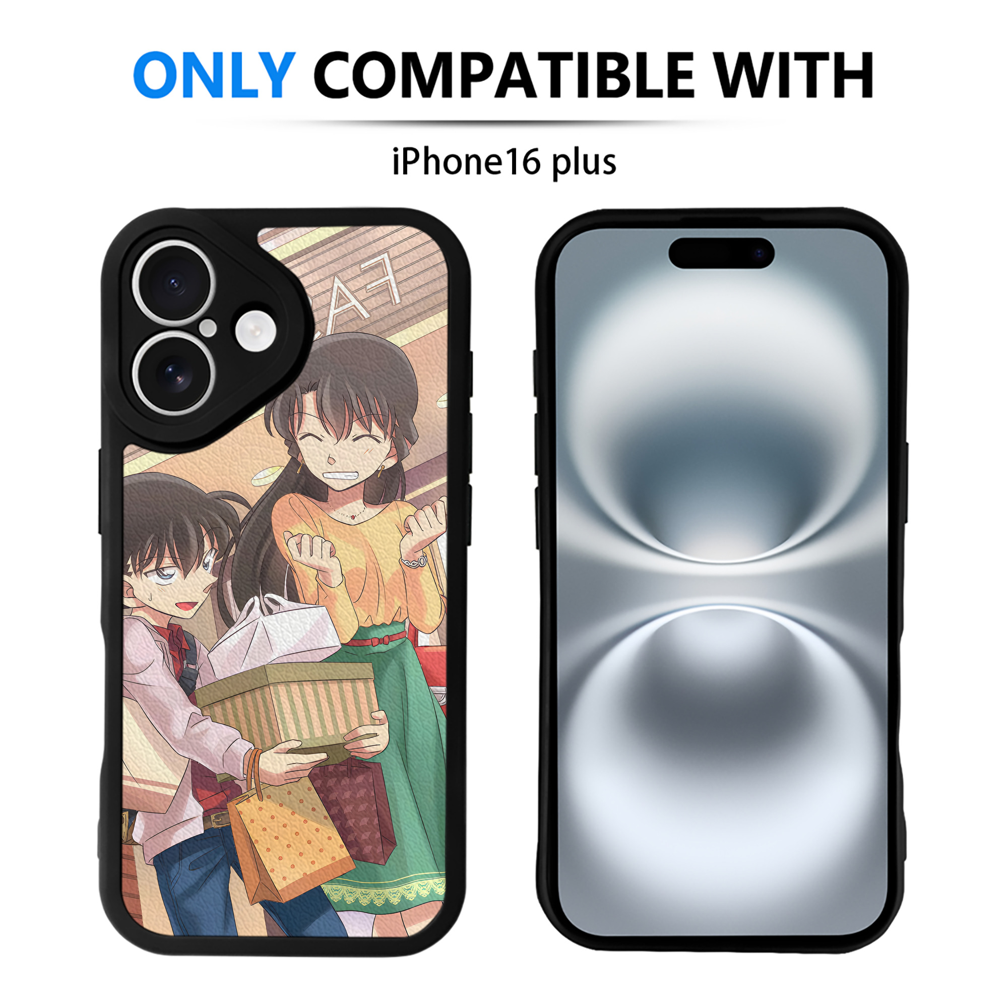 （画像用） 名探偵コナン Detective Conan 【iPhone 16シリーズ対応】シリコンスマホケース（レザー調） 材質：シリコン